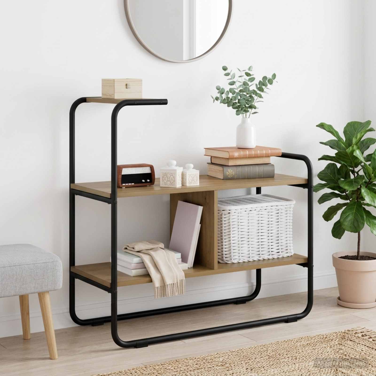 Konsolbord Artisan-eg 80 x 35 x 75 cm Konstrueret træ billede