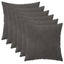 Pudebetræk 6 pcs HEERLEN Mørkegrå 30 x 30 cm Fløjl