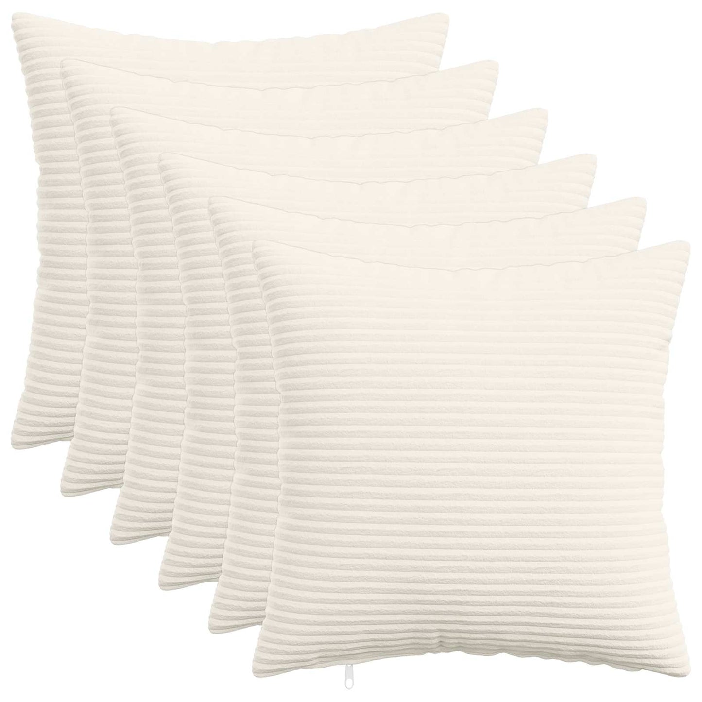 Pudebetræk 6 pcs HEERLEN Cremefarvet 30 x 30 cm cordfløjl