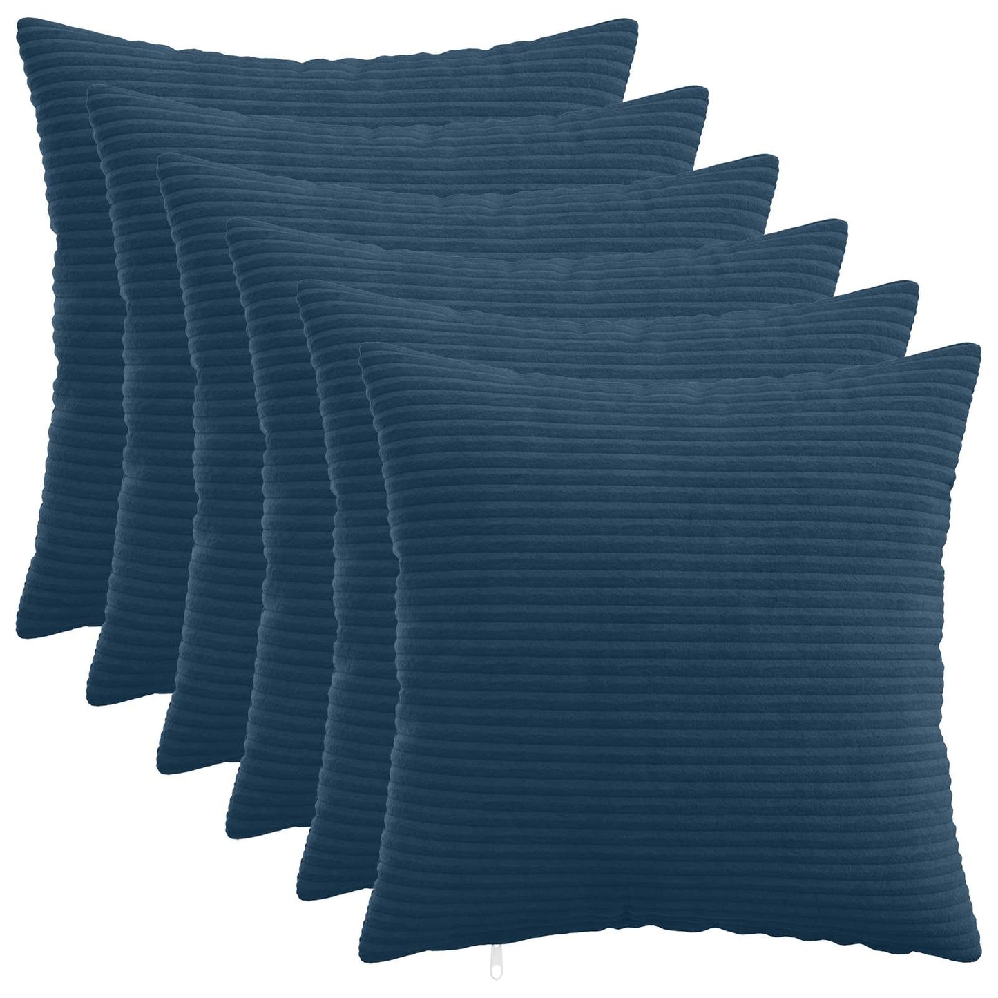 Pudebetræk 6 pcs HEERLEN Mørkeblå 30 x 30 cm cordfløjl