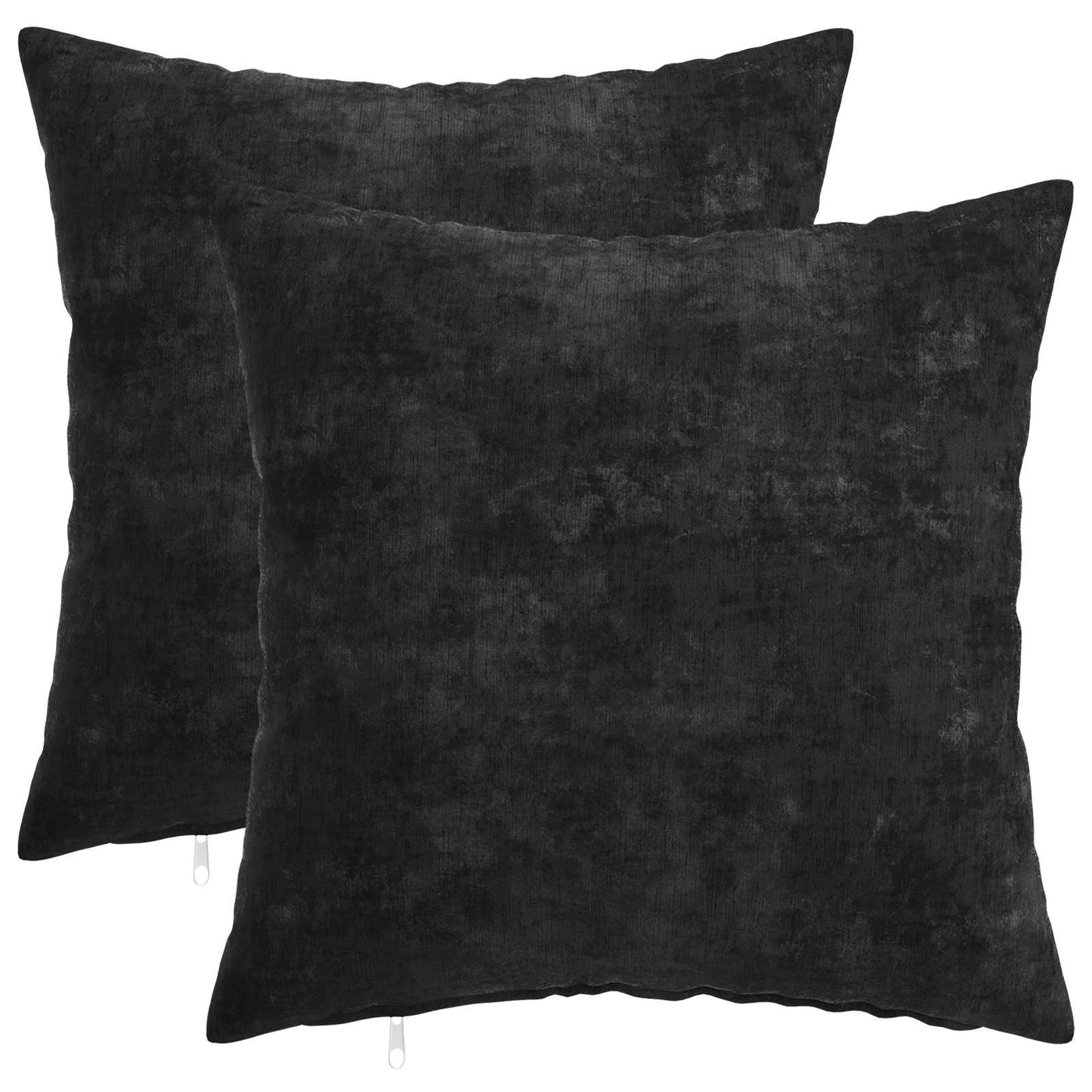Pudebetræk 2 stk. HEERLEN Antracit 30 x 30 cm Chenille Stof