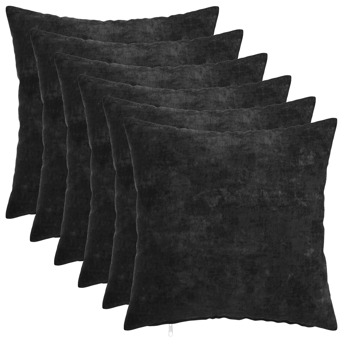 Pudebetræk 6 stk. HEERLEN Antracit 30 x 30 cm Chenille Stof