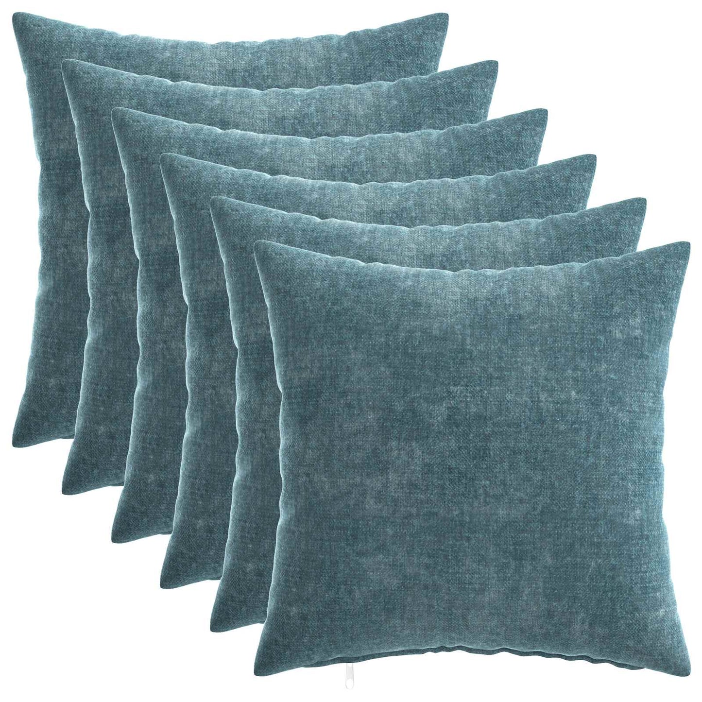 Pudebetræk 6 stk. HEERLEN Blå 30 x 30 cm Chenille Stof
