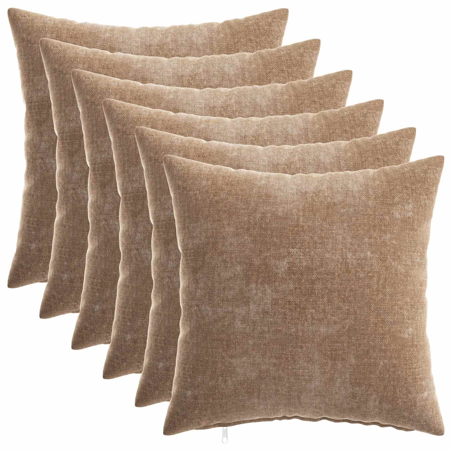 Pudebetræk 6 stk. HEERLEN Brun 30 x 30 cm Chenille Stof