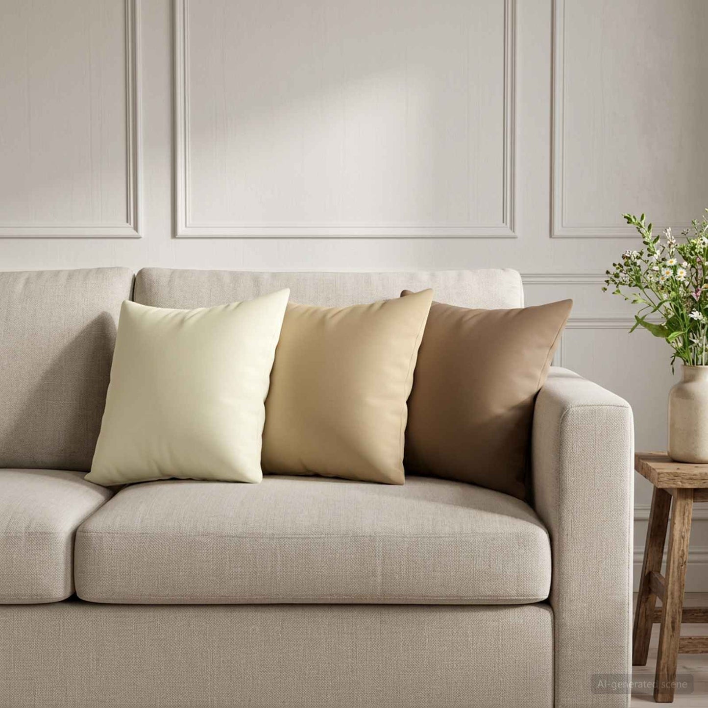 Pudebetræk 12 pcs HEERLEN Beige 40 x 40 cm Polyester