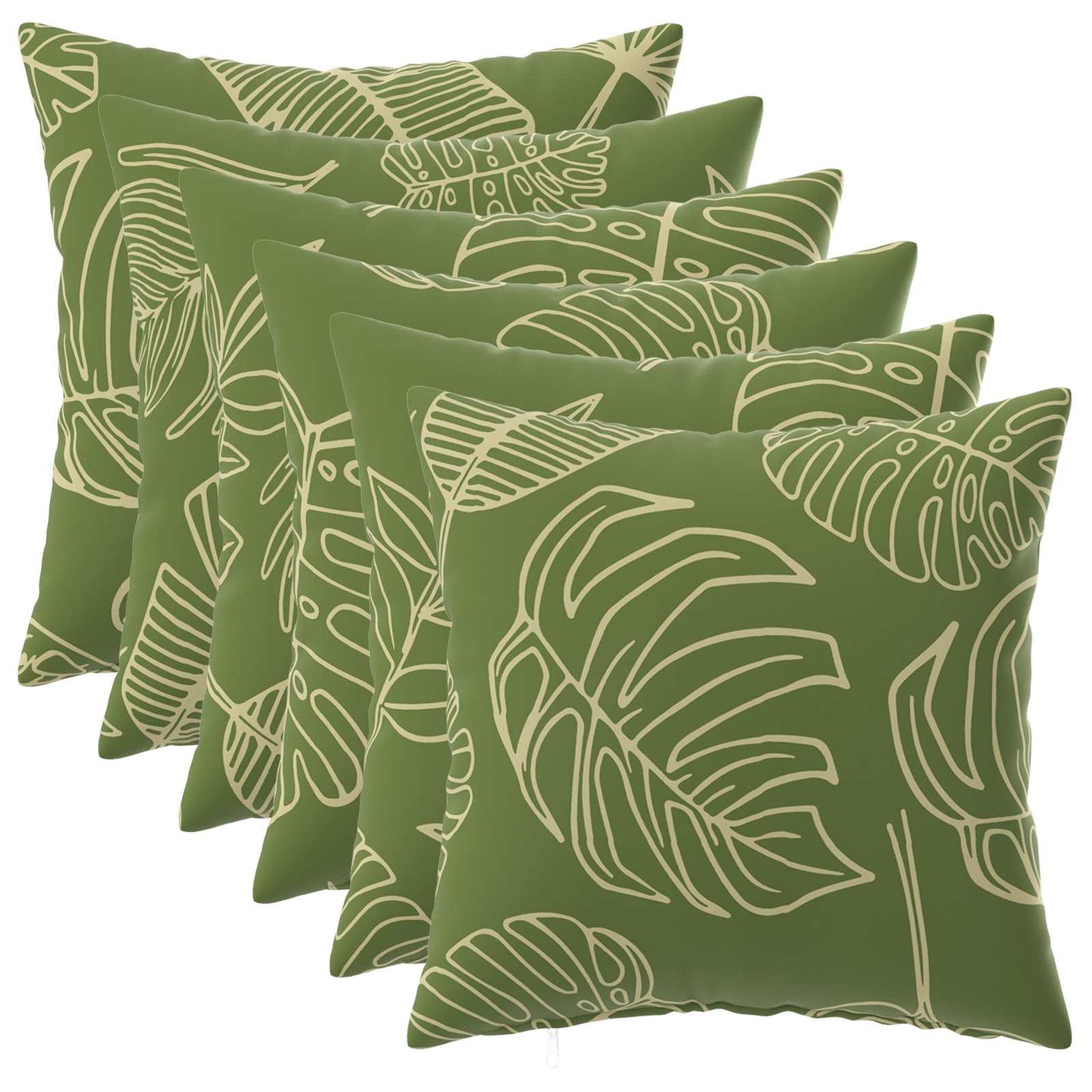Pudebetræk 6 pcs HEERLEN Bladdesign 30 x 30 cm Polyester