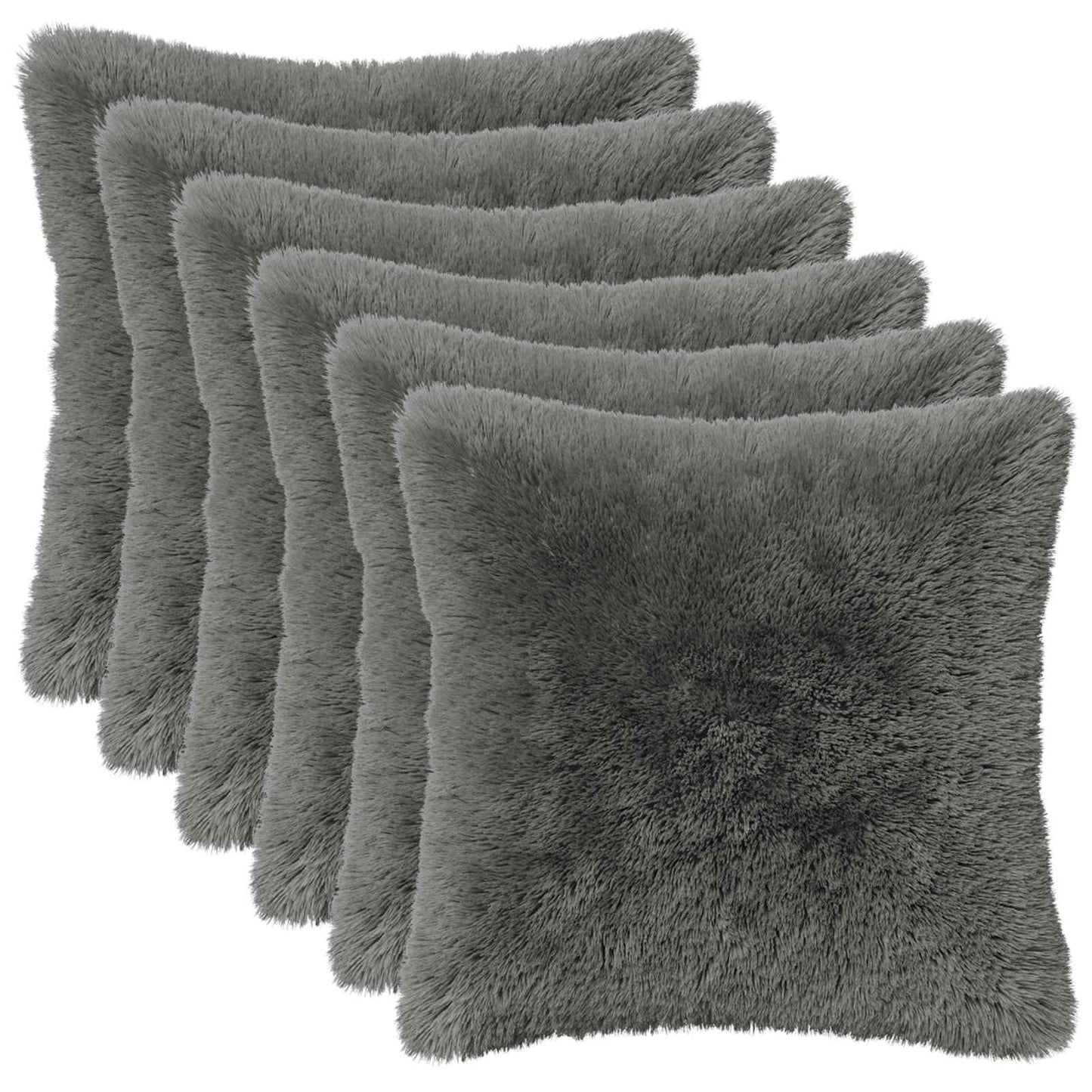 Pudebetræk 6 pcs HEERLEN Lysegrå 30 x 30 cm PV Fleece