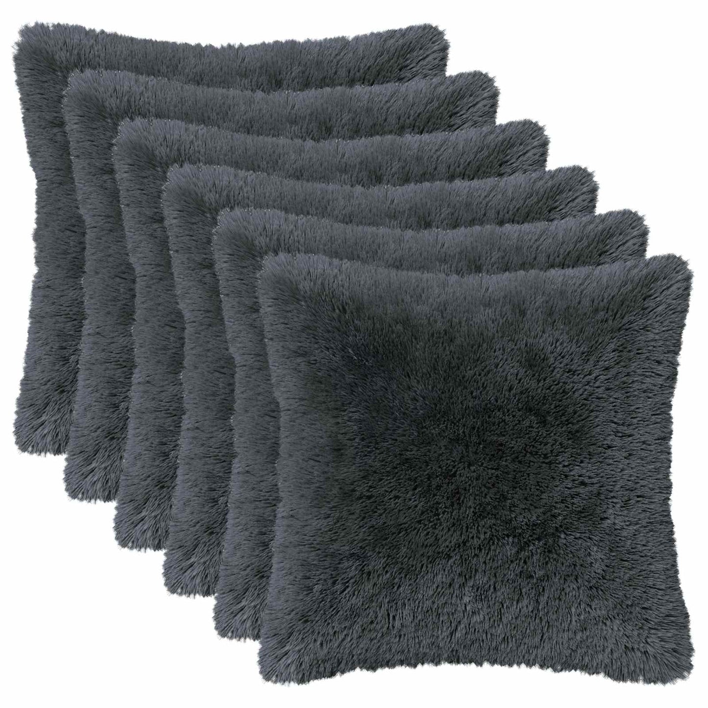 Pudebetræk 6 pcs HEERLEN Antracit 30 x 30 cm PV Fleece