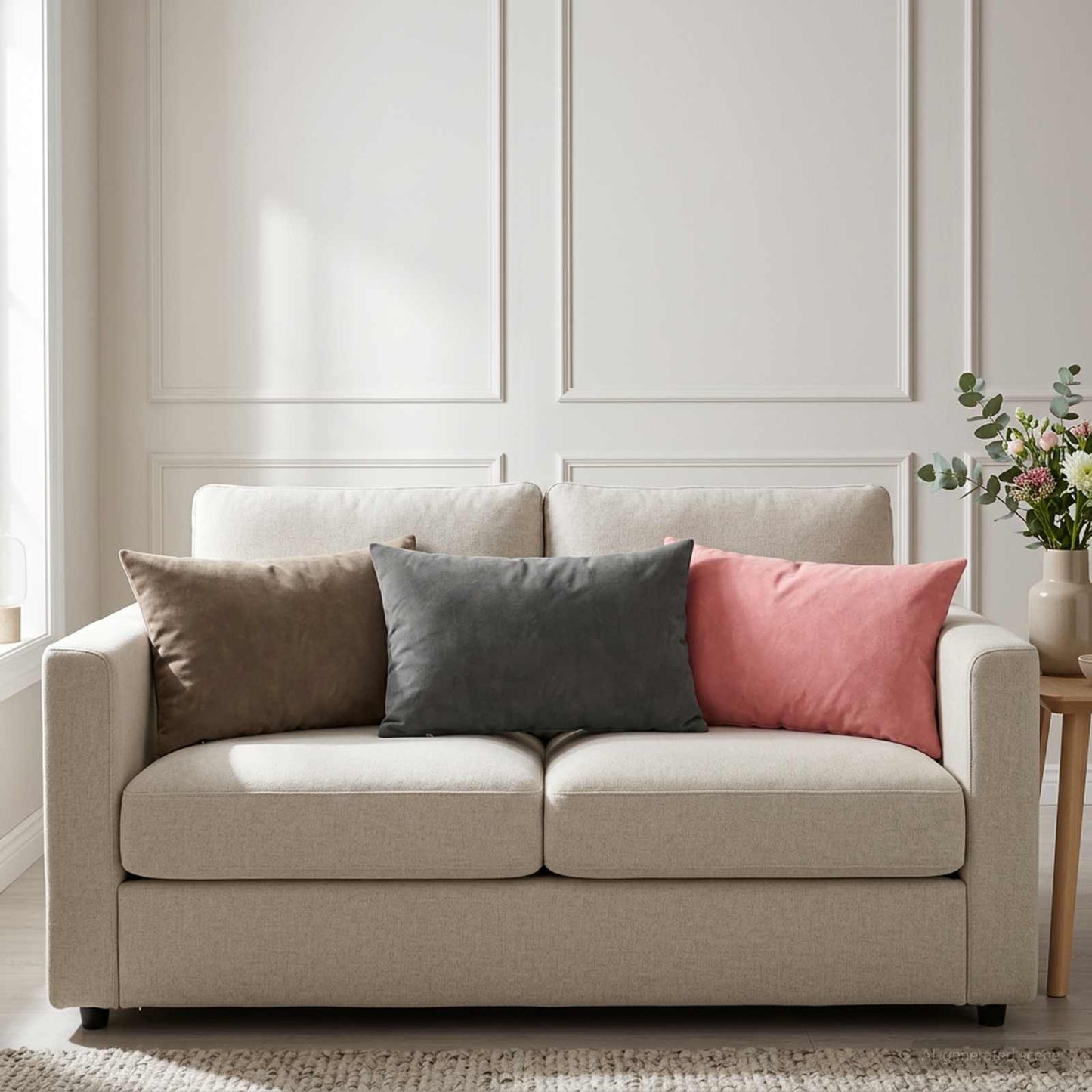Pudebetræk 2 pcs HEERLEN Mørkegrå 40 x 60 cm Fløjl