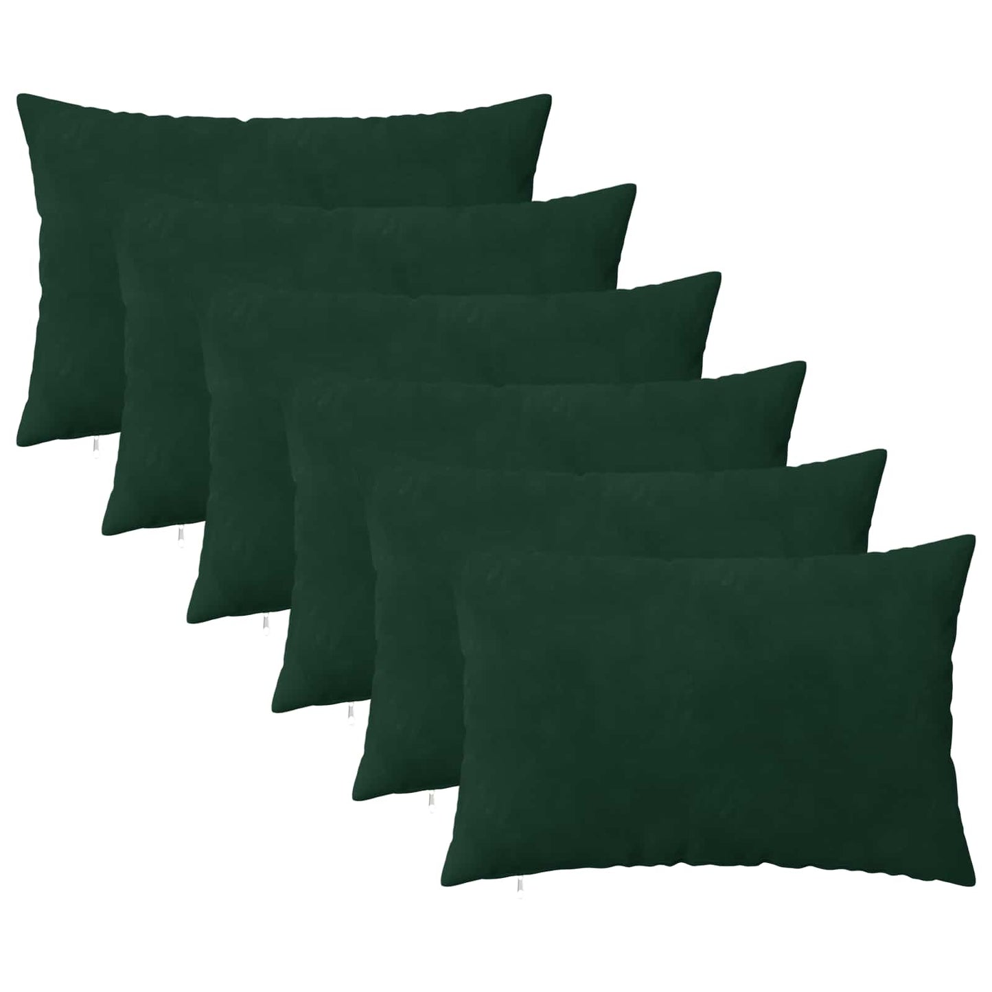 Pudebetræk 6 pcs HEERLEN Mørkegrøn 30 x 50 cm Fløjl