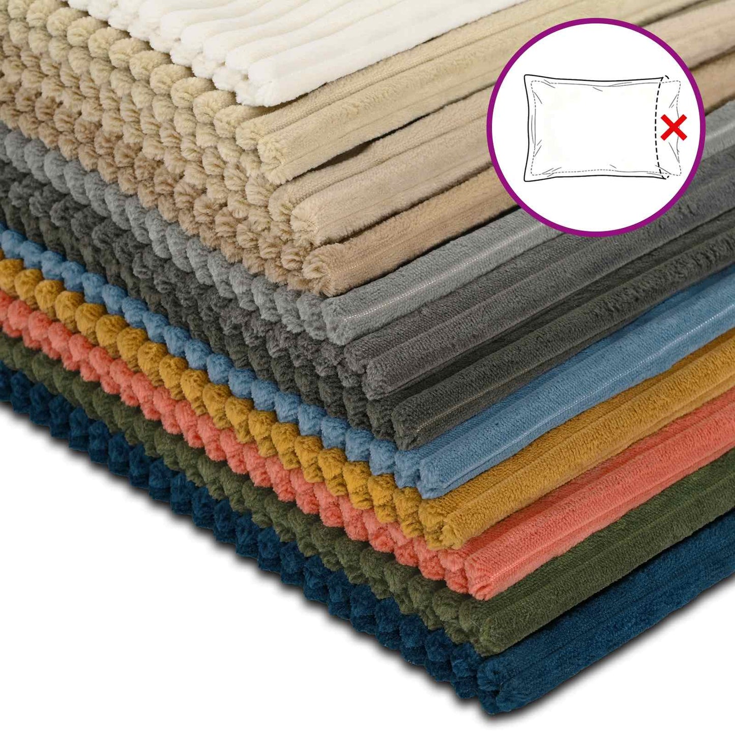 Pudebetræk 2 pcs HEERLEN Mørkegrå 30 x 50 cm cordfløjl
