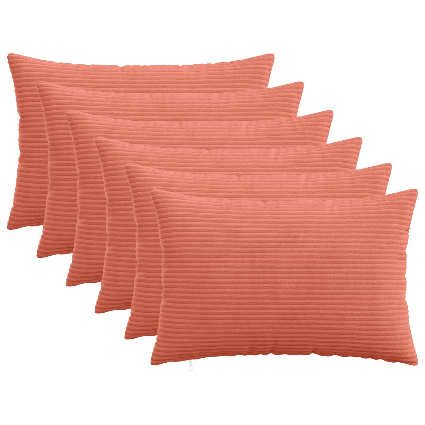 Pudebetræk 6 pcs HEERLEN Rød orange 30 x 50 cm cordfløjl