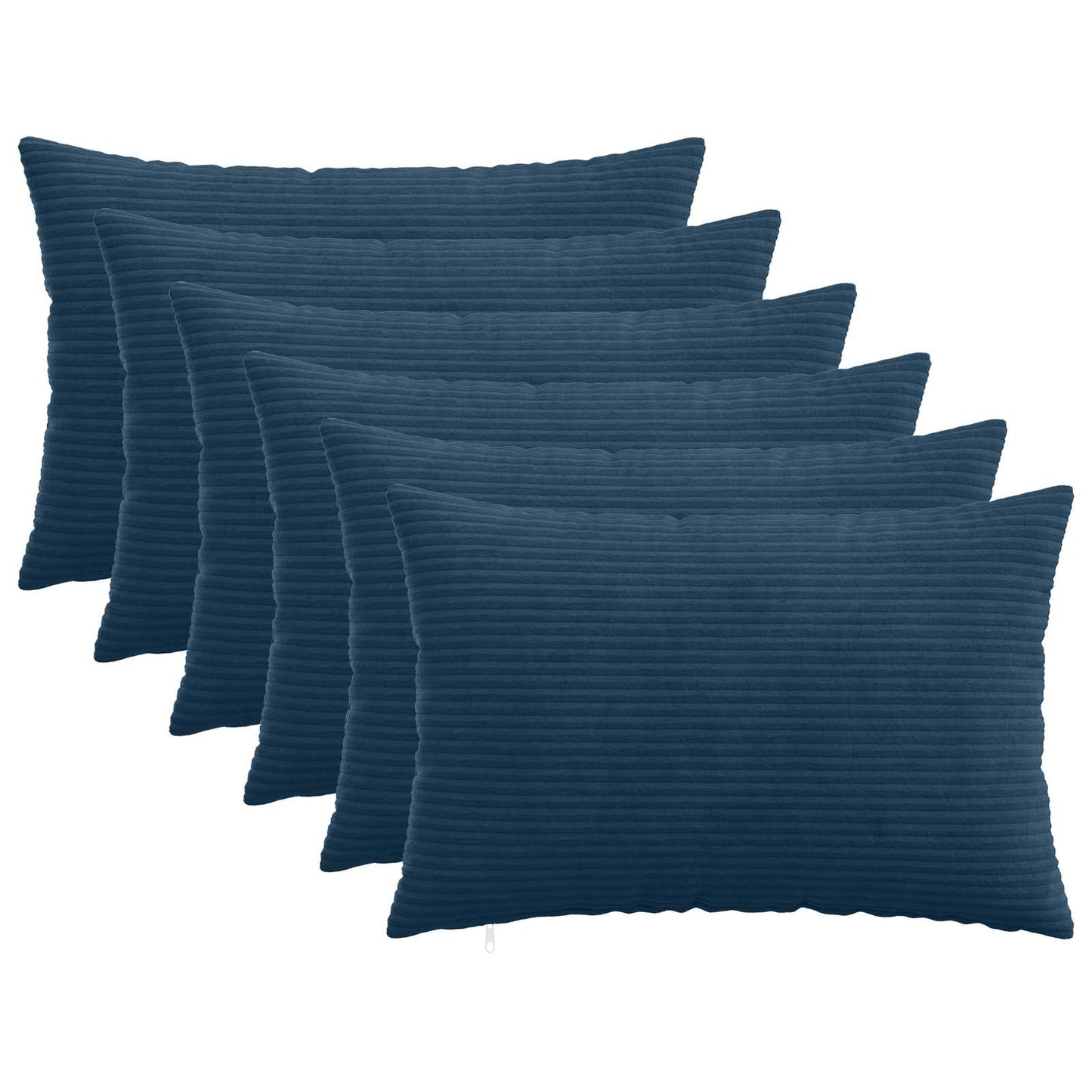 Pudebetræk 6 pcs HEERLEN Mørkeblå 30 x 50 cm cordfløjl