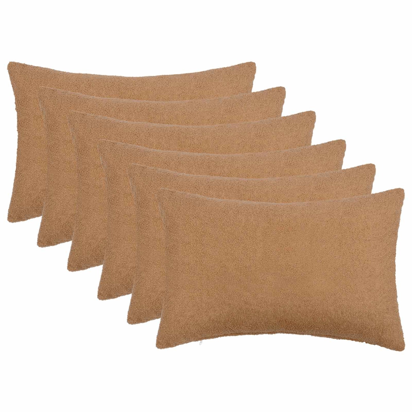 Pudebetræk 6 pcs HEERLEN Beige 30 x 50 cm Bouclé