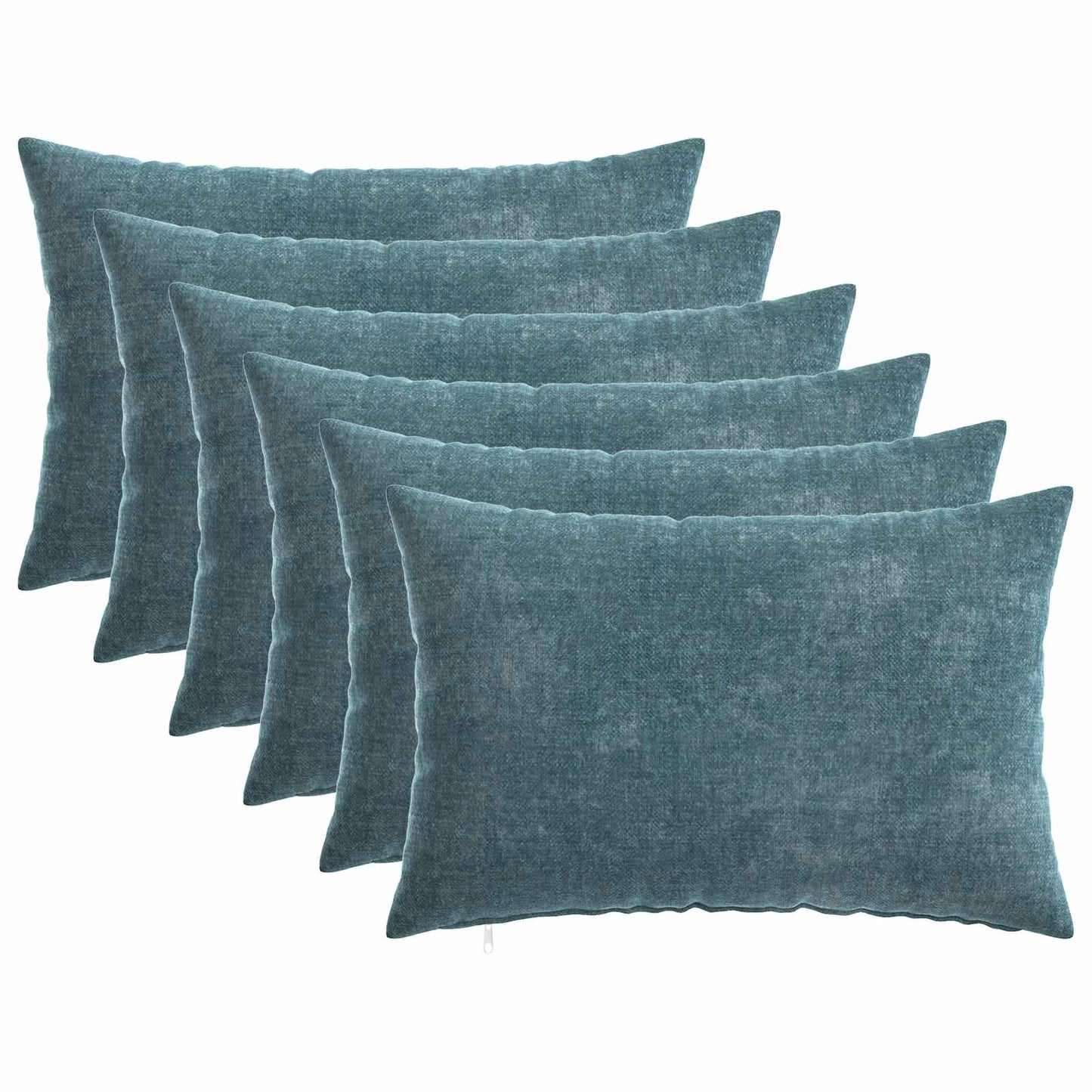 Pudebetræk 6 stk. HEERLEN Blå 30 x 50 cm Chenille Stof