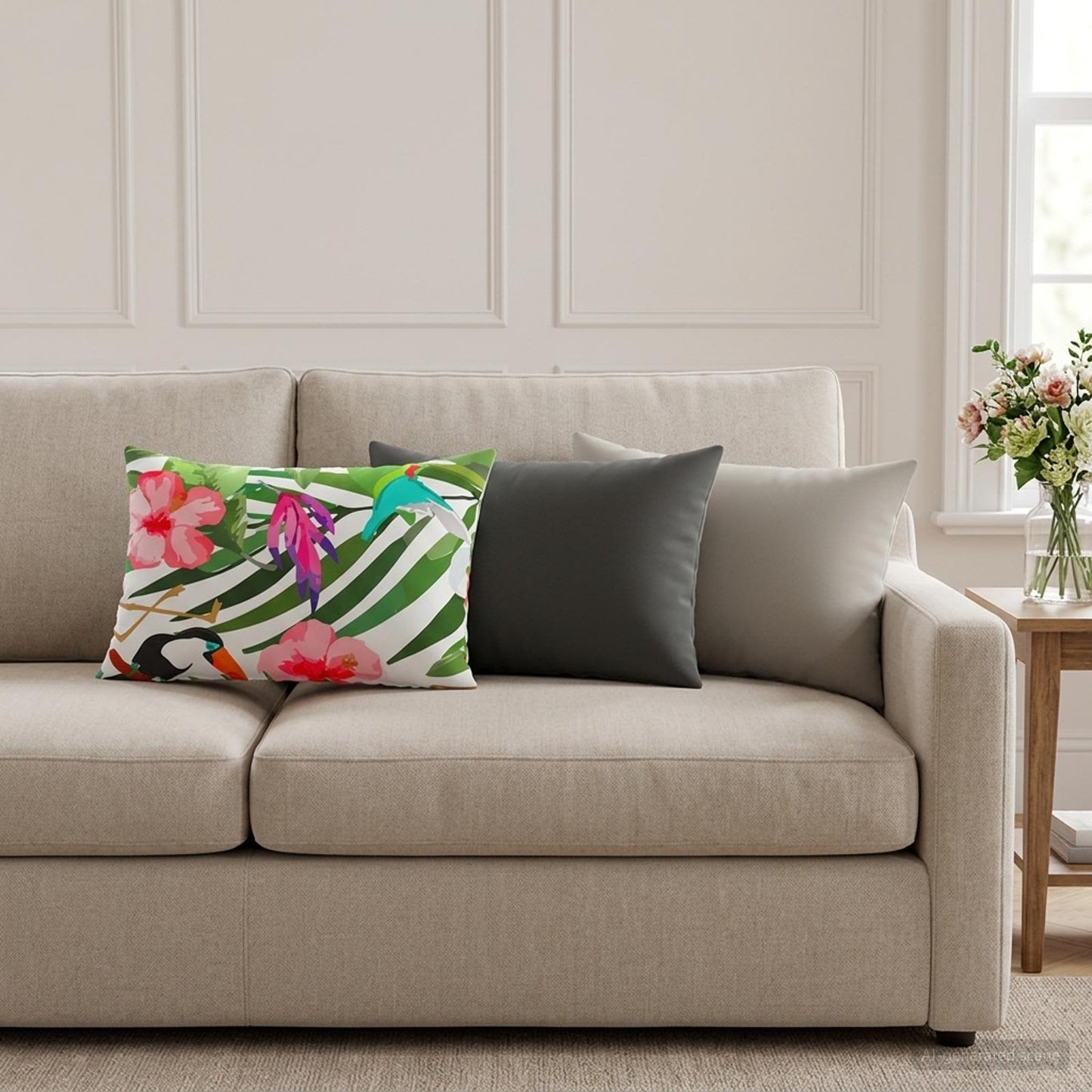 Pudebetræk 6 pcs HEERLEN Antracit 30 x 50 cm Polyester