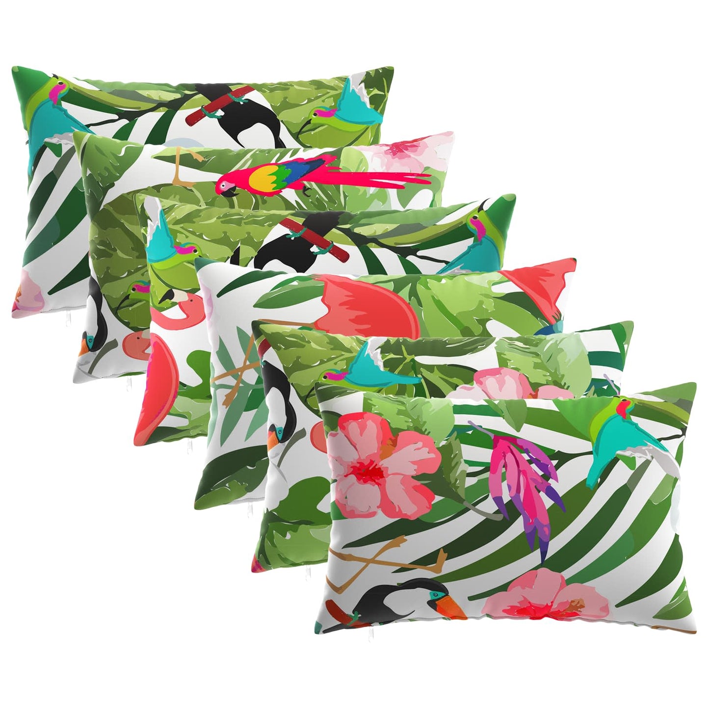 Pudebetræk 6 pcs HEERLEN Flerfarvet 30 x 50 cm Polyester