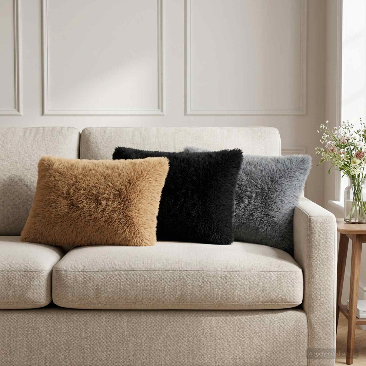 Pudebetræk 2 pcs HEERLEN Gråbrun 40 x 60 cm PV Fleece