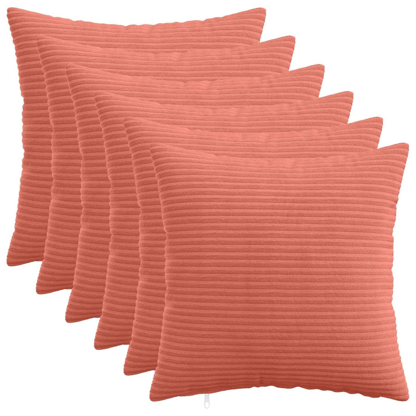Pudebetræk 6 pcs HEERLEN Rød orange 35 x 35 cm cordfløjl