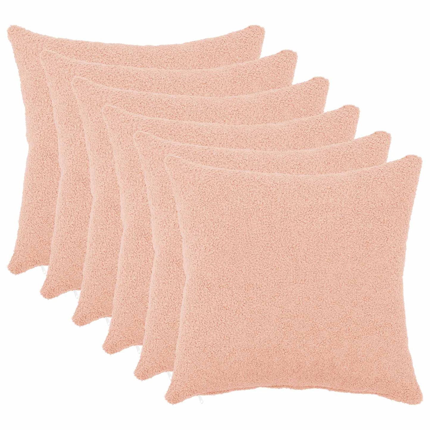 Pudebetræk 6 pcs HEERLEN Lyserød 35 x 35 cm Bouclé