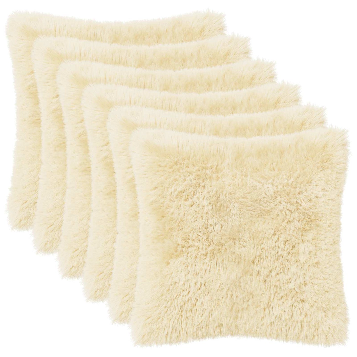 Pudebetræk 6 pcs HEERLEN Cremefarvet 35 x 35 cm PV Fleece
