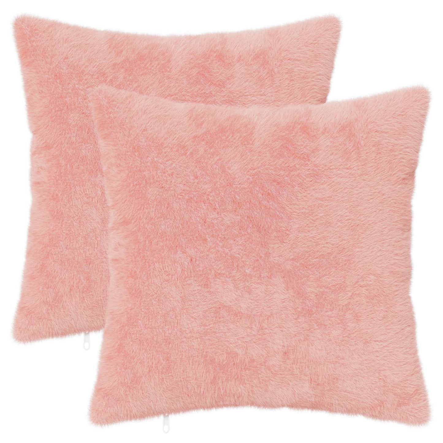 Pudebetræk 2 stk. HEERLEN Lyserød 35 x 35 cm Faux Kanin Pels
