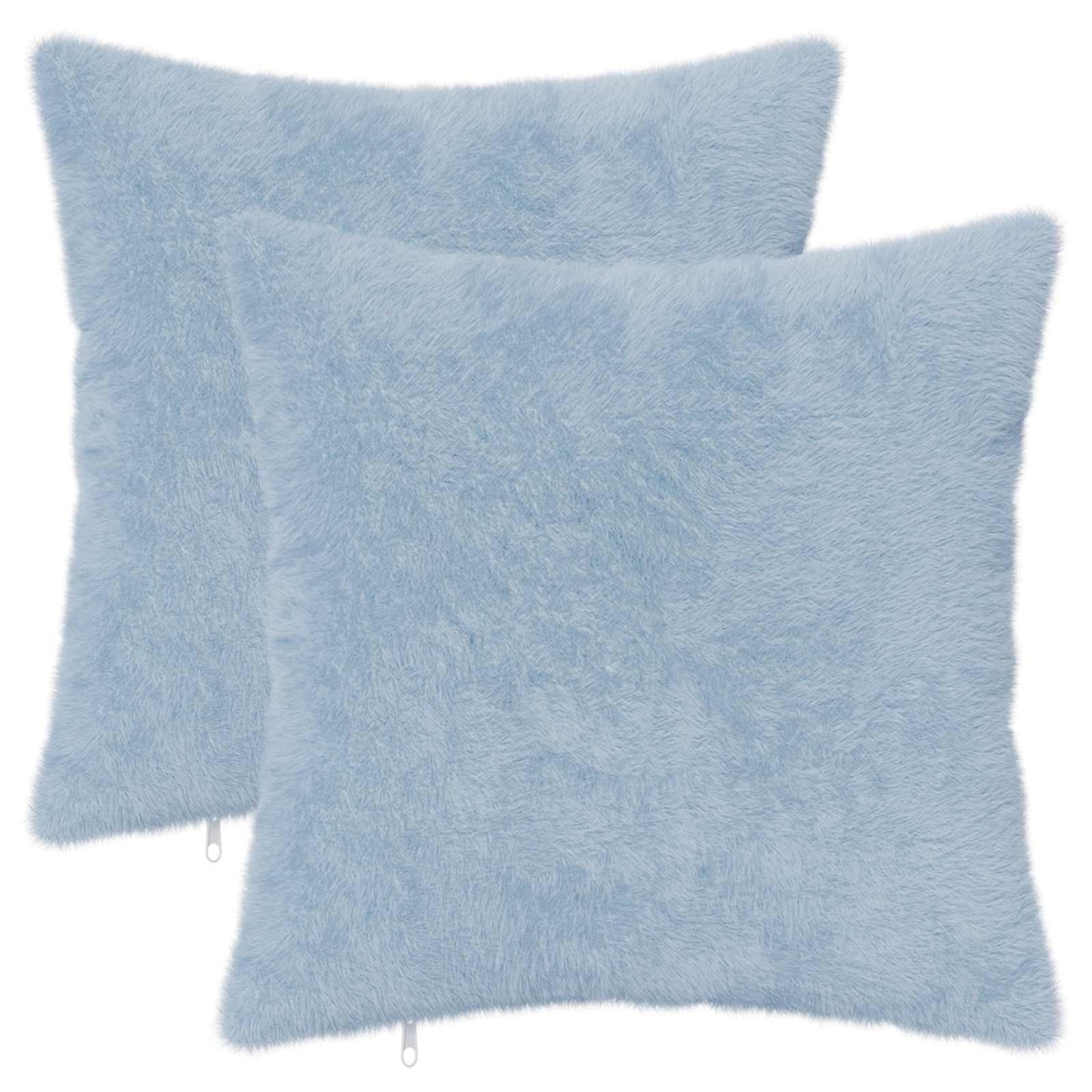 Pudebetræk 2 stk. HEERLEN Lyseblå 35 x 35 cm Faux Kanin Pels