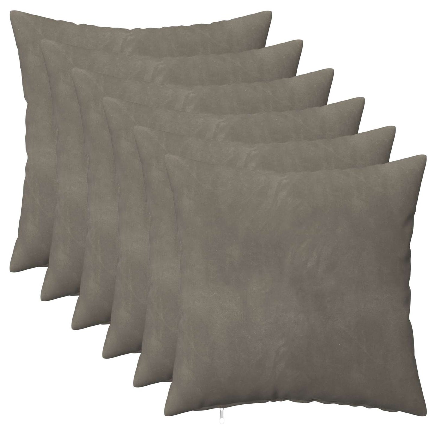 Pudebetræk 6 pcs HEERLEN Lysegrå 40 x 40 cm Fløjl