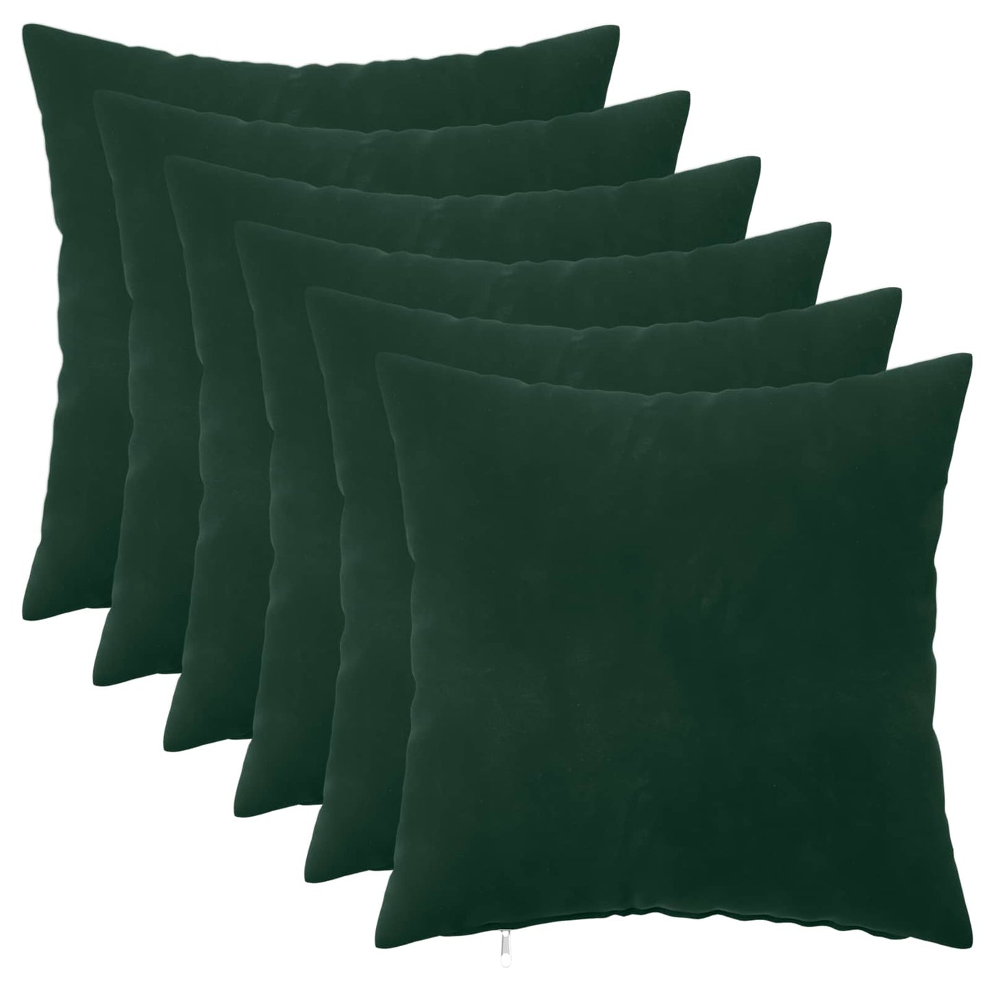 Pudebetræk 6 pcs HEERLEN Mørkegrøn 40 x 40 cm Fløjl