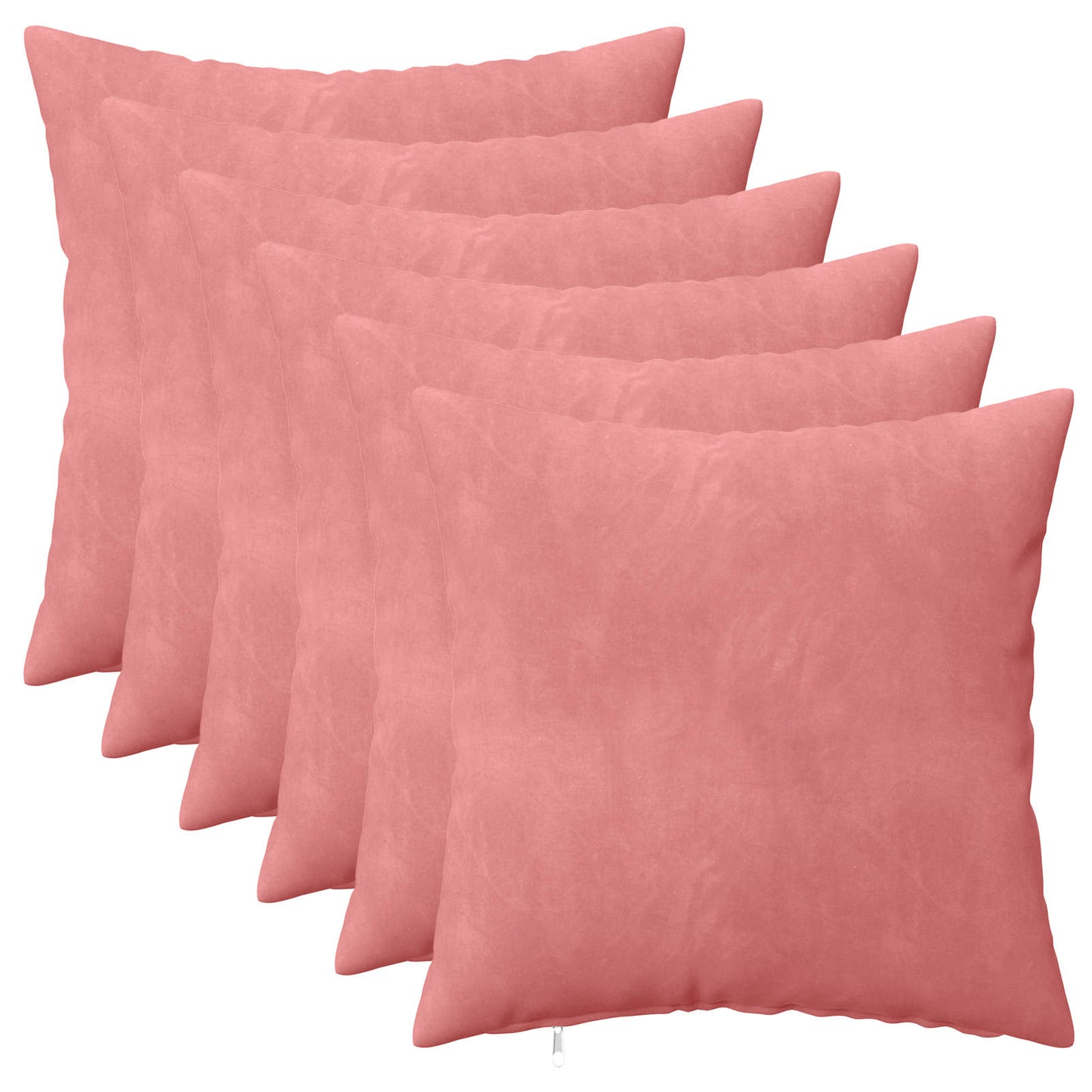 Pudebetræk 6 pcs HEERLEN Lyserød 40 x 40 cm Fløjl