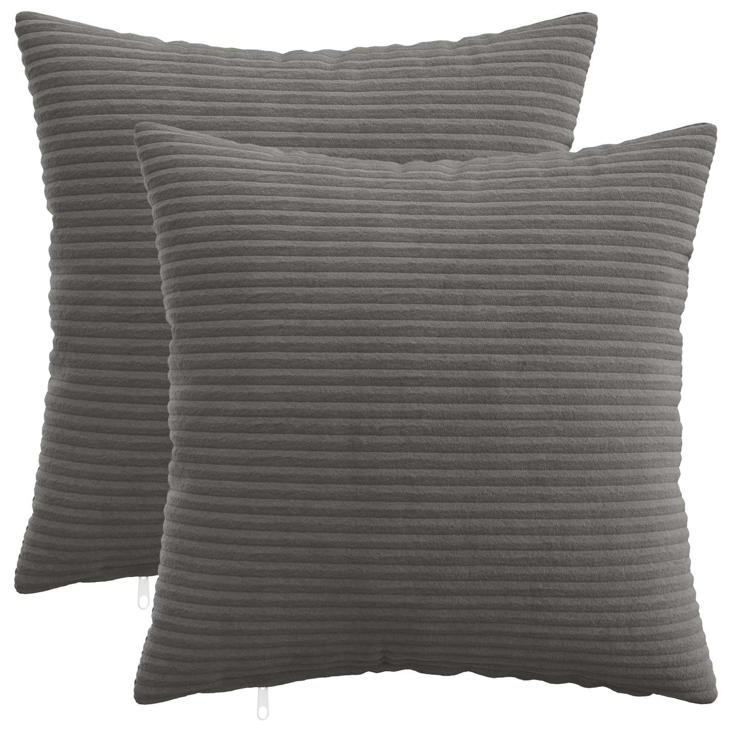 Pudebetræk 2 pcs HEERLEN Mørkegrå 40 x 40 cm cordfløjl