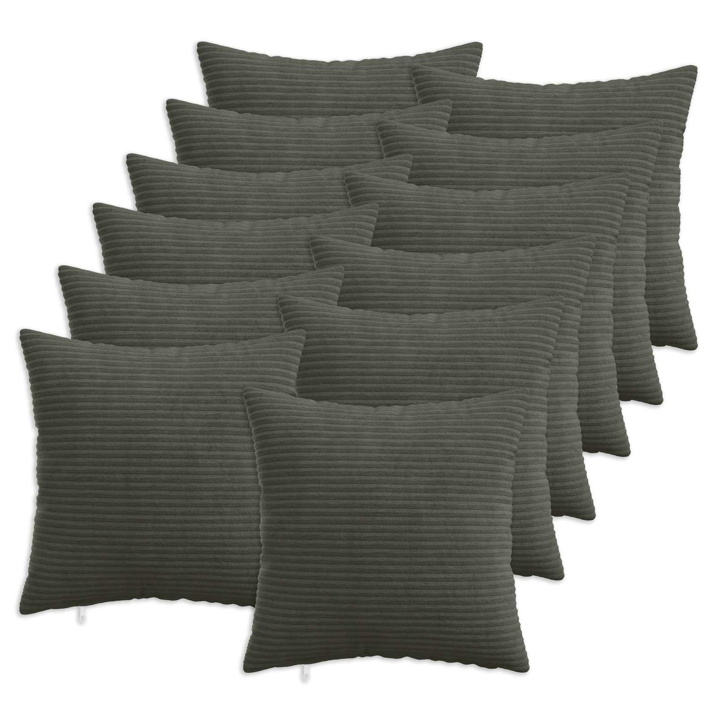 Pudebetræk 12 pcs HEERLEN Antracit 40 x 40 cm cordfløjl