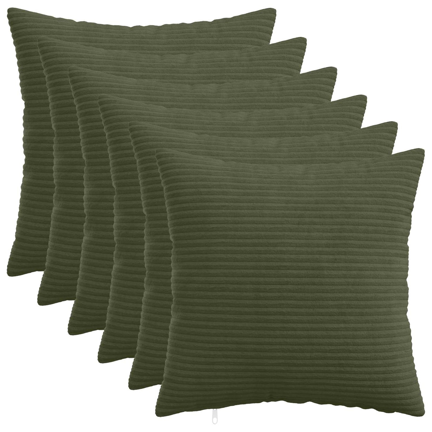 Pudebetræk 6 pcs HEERLEN Grøn 40 x 40 cm cordfløjl