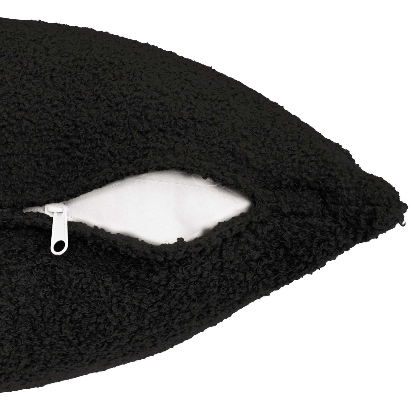 Pudebetræk 12 pcs HEERLEN Sort 40 x 40 cm Bouclé