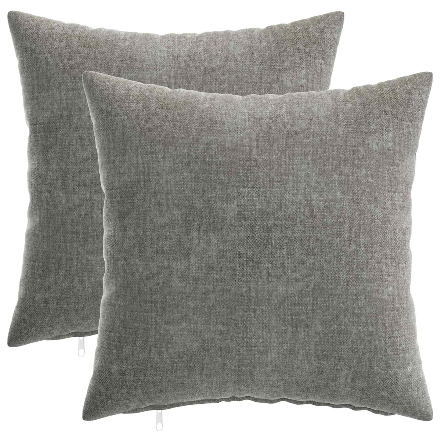 Pudebetræk 2 stk. HEERLEN Mørkegrå 40 x 40 cm Chenille Stof