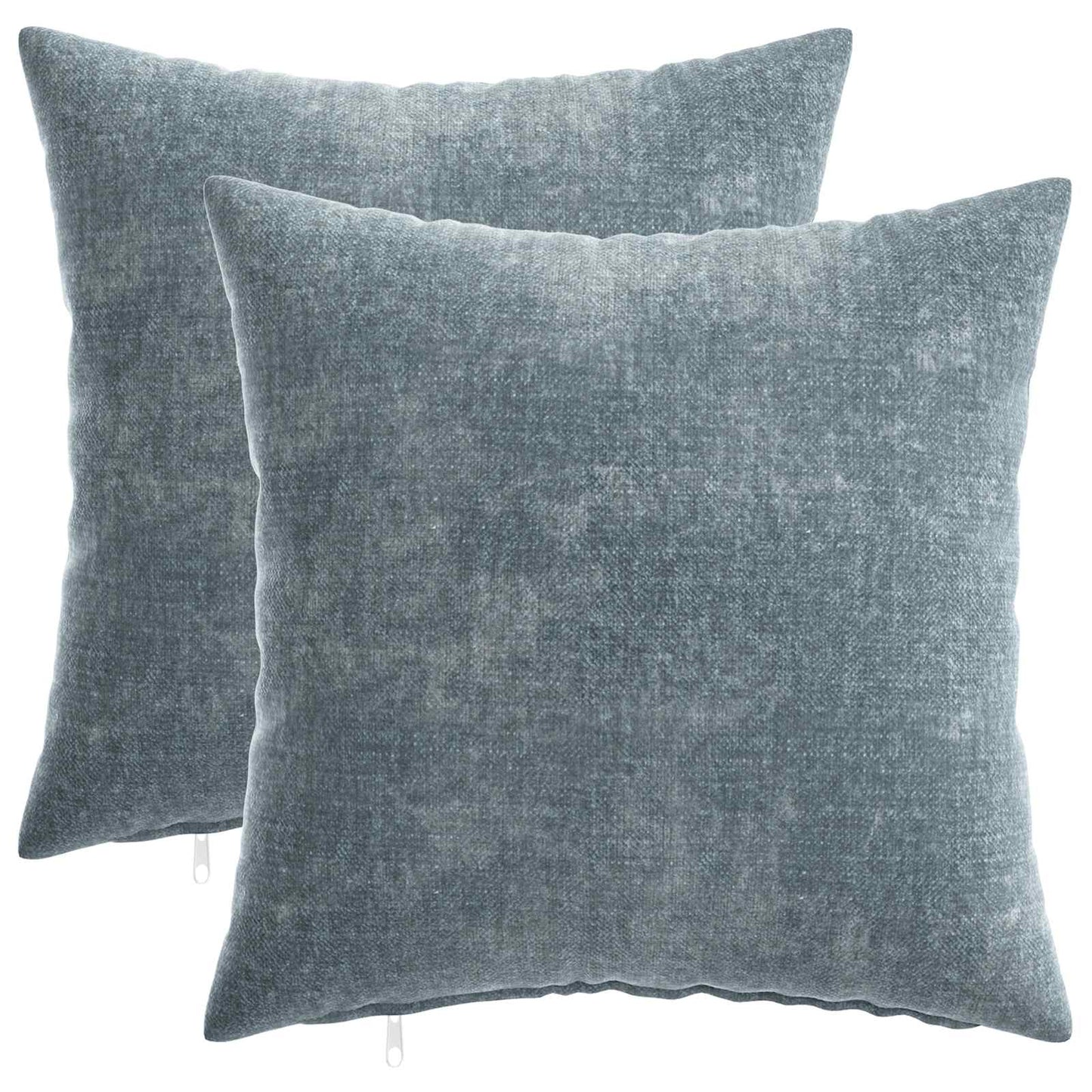 Pudebetræk 2 stk. HEERLEN Lyseblå 40 x 40 cm Chenille Stof