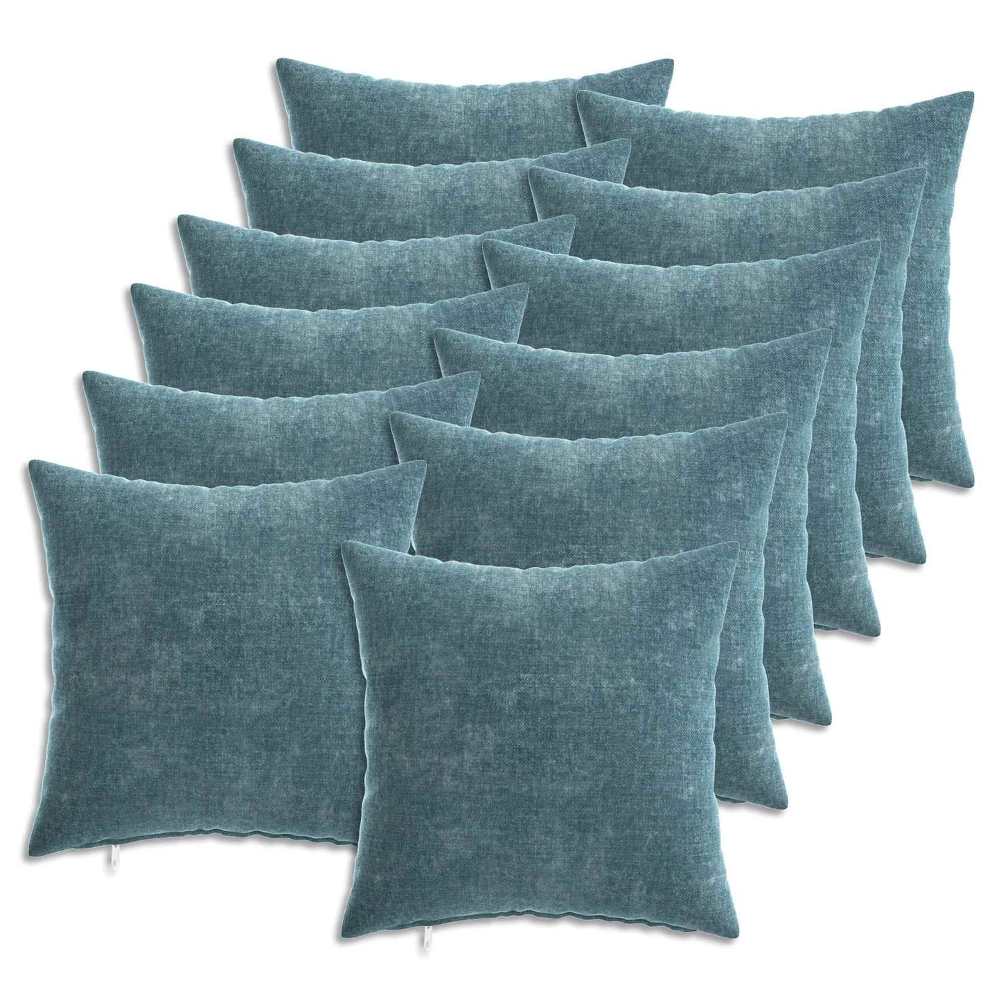 Pudebetræk 12 stk. HEERLEN Blå 40 x 40 cm Chenille Stof