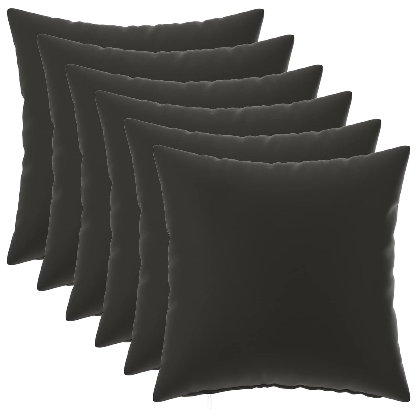 Pudebetræk 6 pcs HEERLEN Sort 40 x 40 cm Polyester