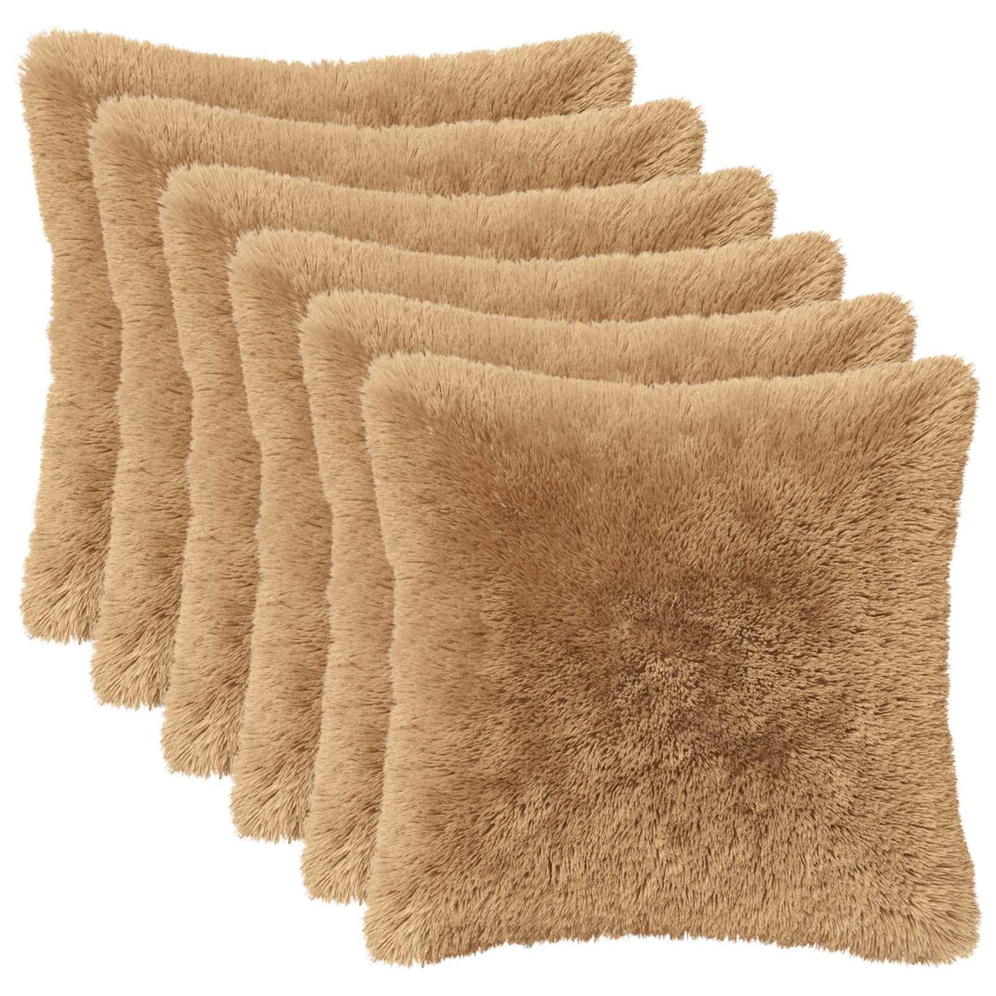 Pudebetræk 6 pcs HEERLEN Gråbrun 40 x 40 cm PV Fleece
