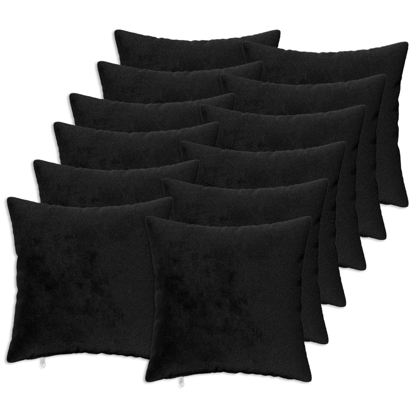 Pudebetræk 12 pcs HEERLEN Sort 40 x 40 cm Flannel