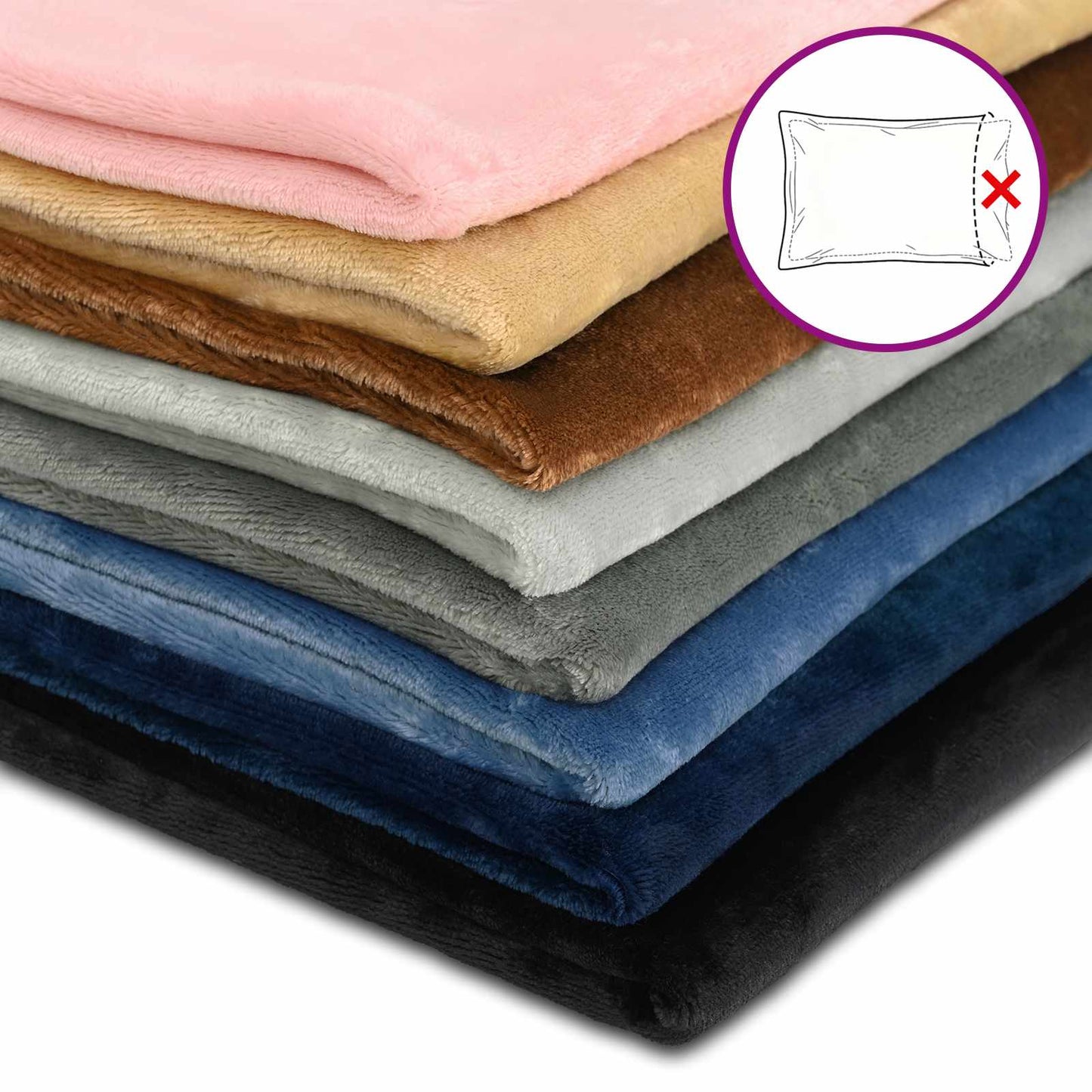 Pudebetræk 12 pcs HEERLEN Sort 40 x 40 cm Flannel