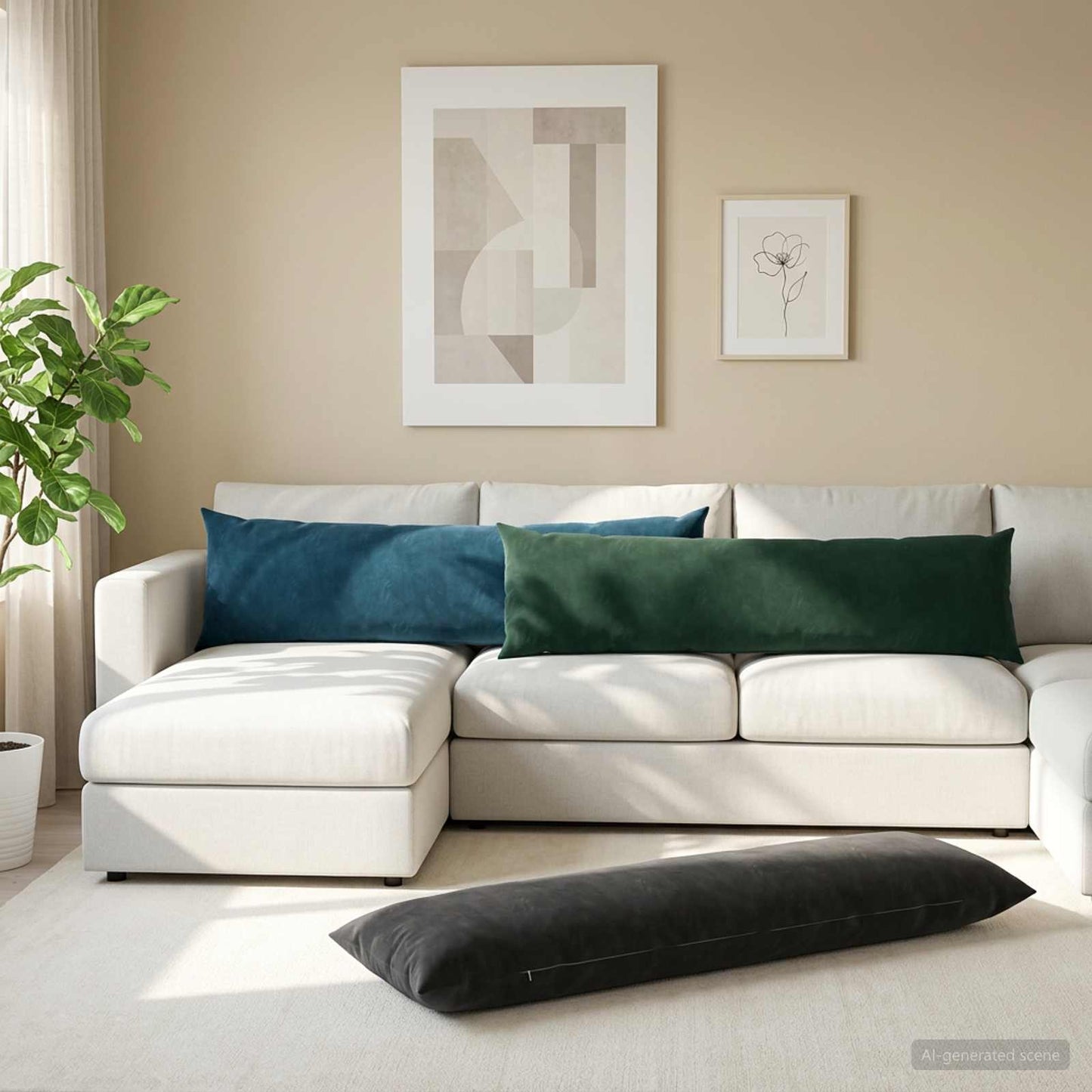 Pudebetræk HEERLEN Mørkegrøn 40 x 145 cm Fløjl