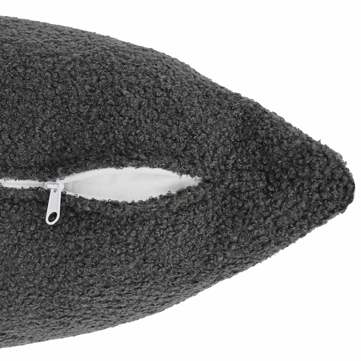 Pudebetræk 2 pcs HEERLEN Mørkegrå 40 x 145 cm Bouclé