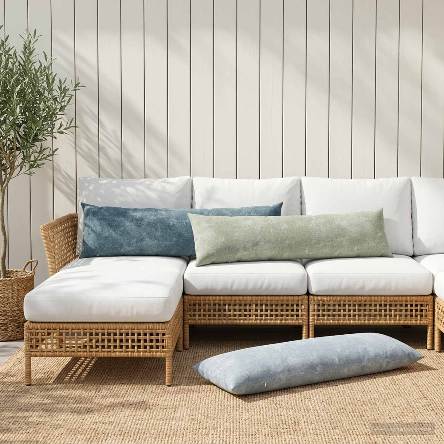 Pudebetræk 2 stk. HEERLEN Grøn 40 x 145 cm Chenille Stof