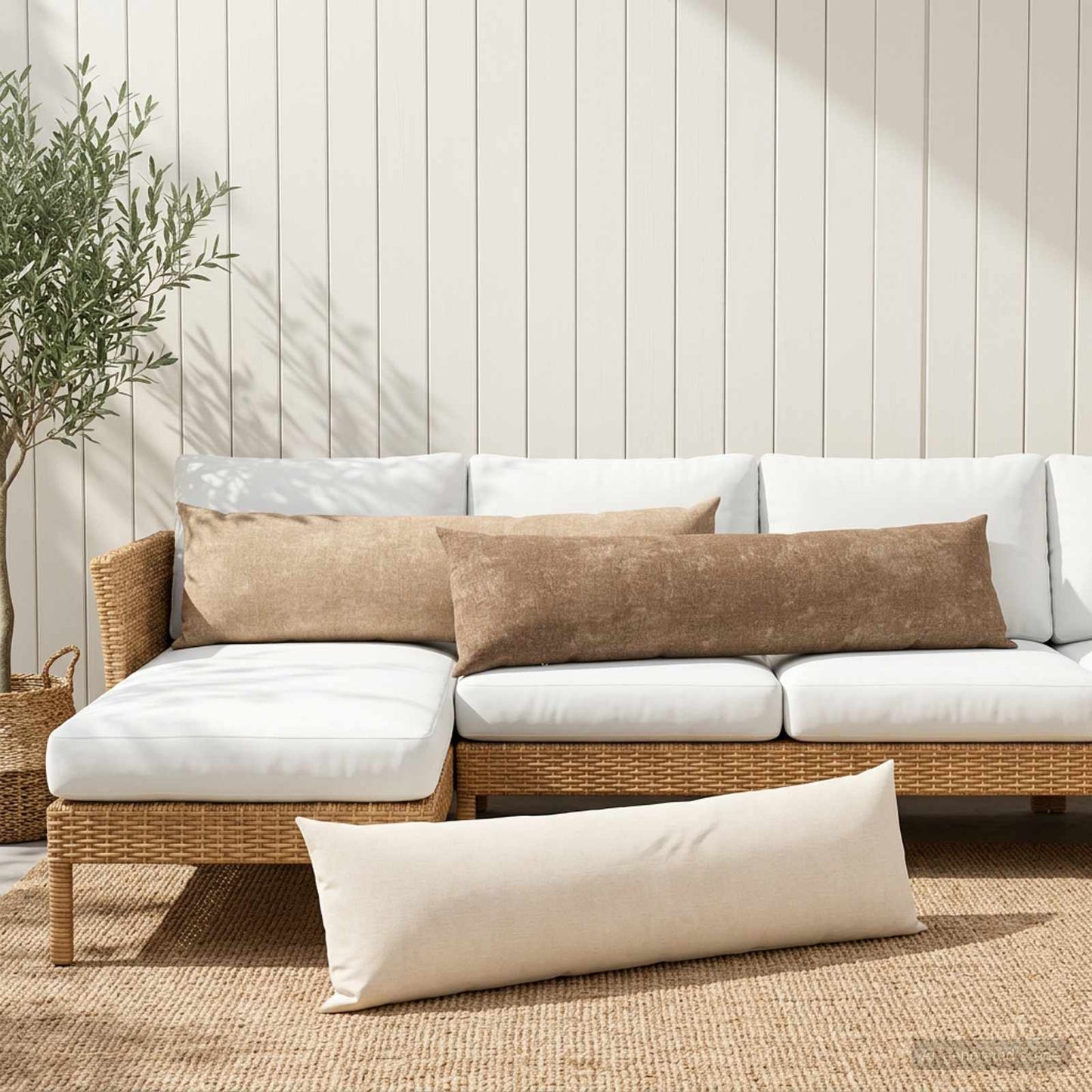 Pudebetræk 2 stk. HEERLEN Brun 40 x 145 cm Chenille Stof
