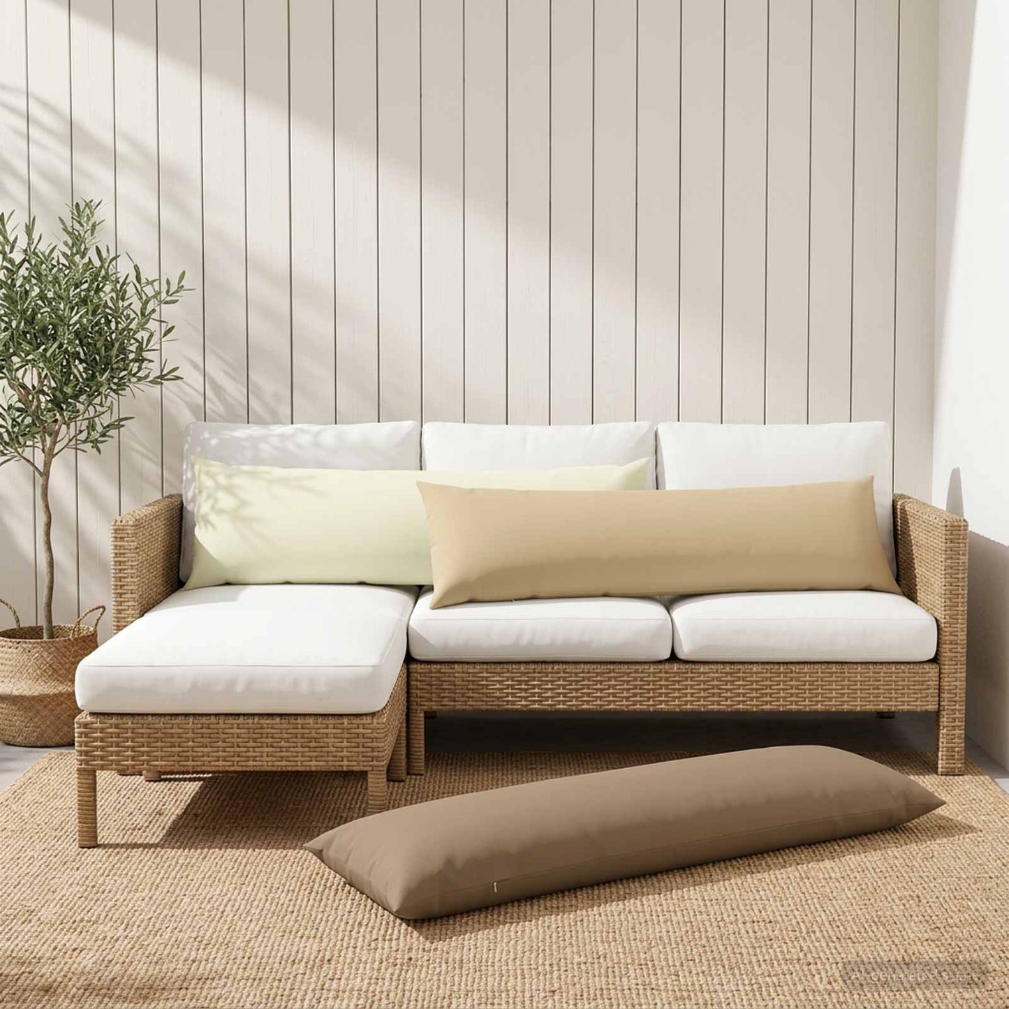 Pudebetræk HEERLEN Cremefarvet 40 x 145 cm Polyester