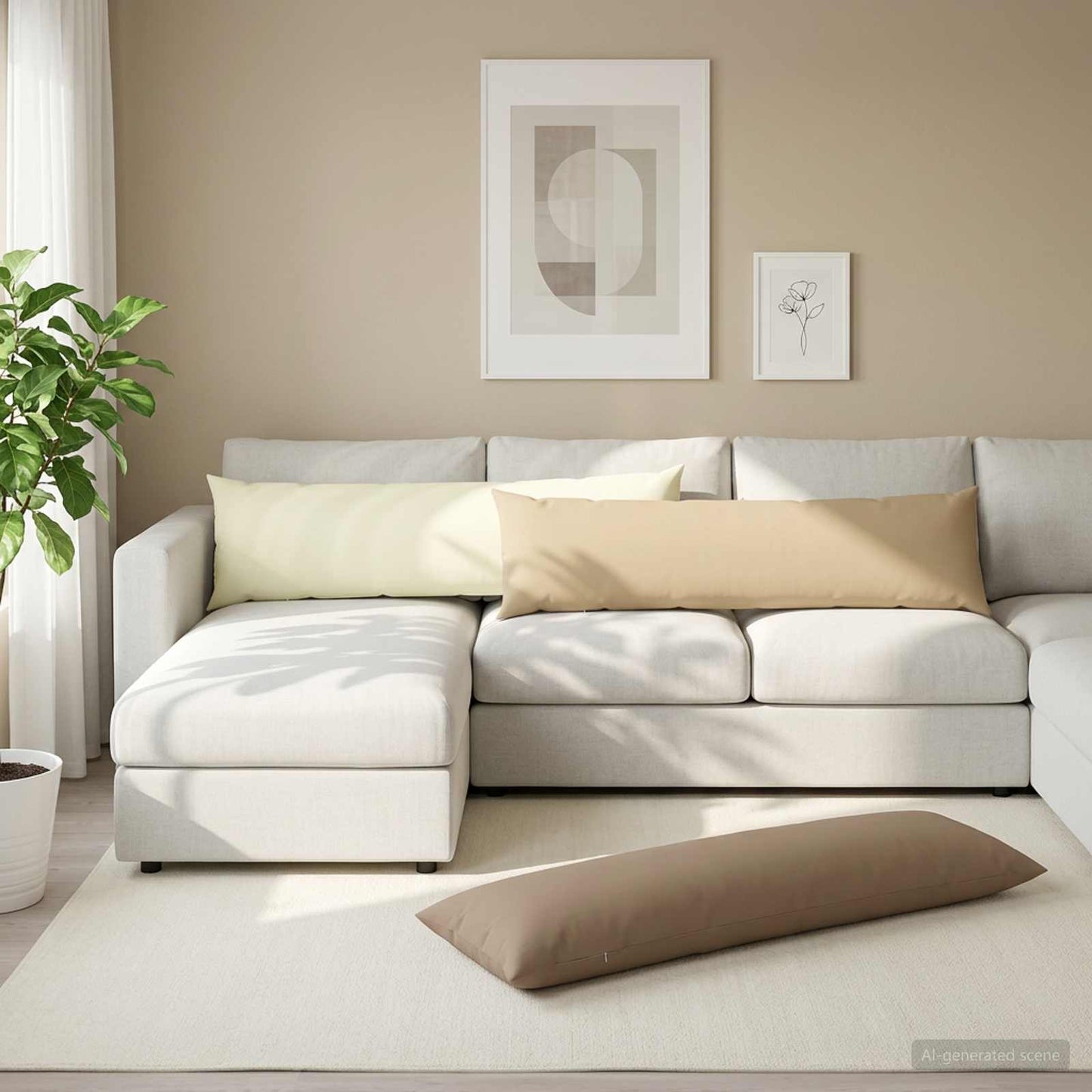 Pudebetræk HEERLEN Cremefarvet 40 x 145 cm Polyester