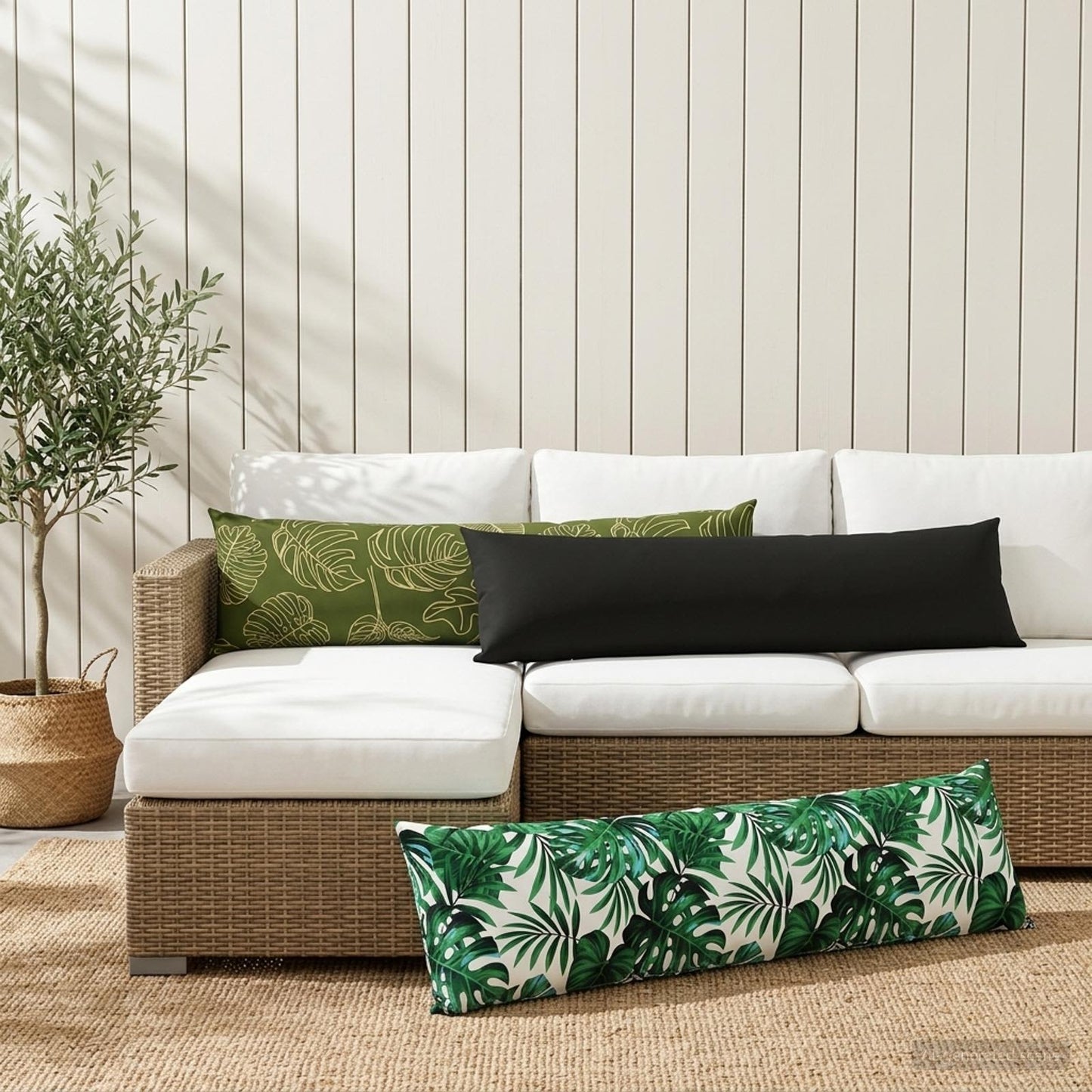 Pudebetræk 2 pcs HEERLEN Bladdesign 40 x 145 cm Polyester