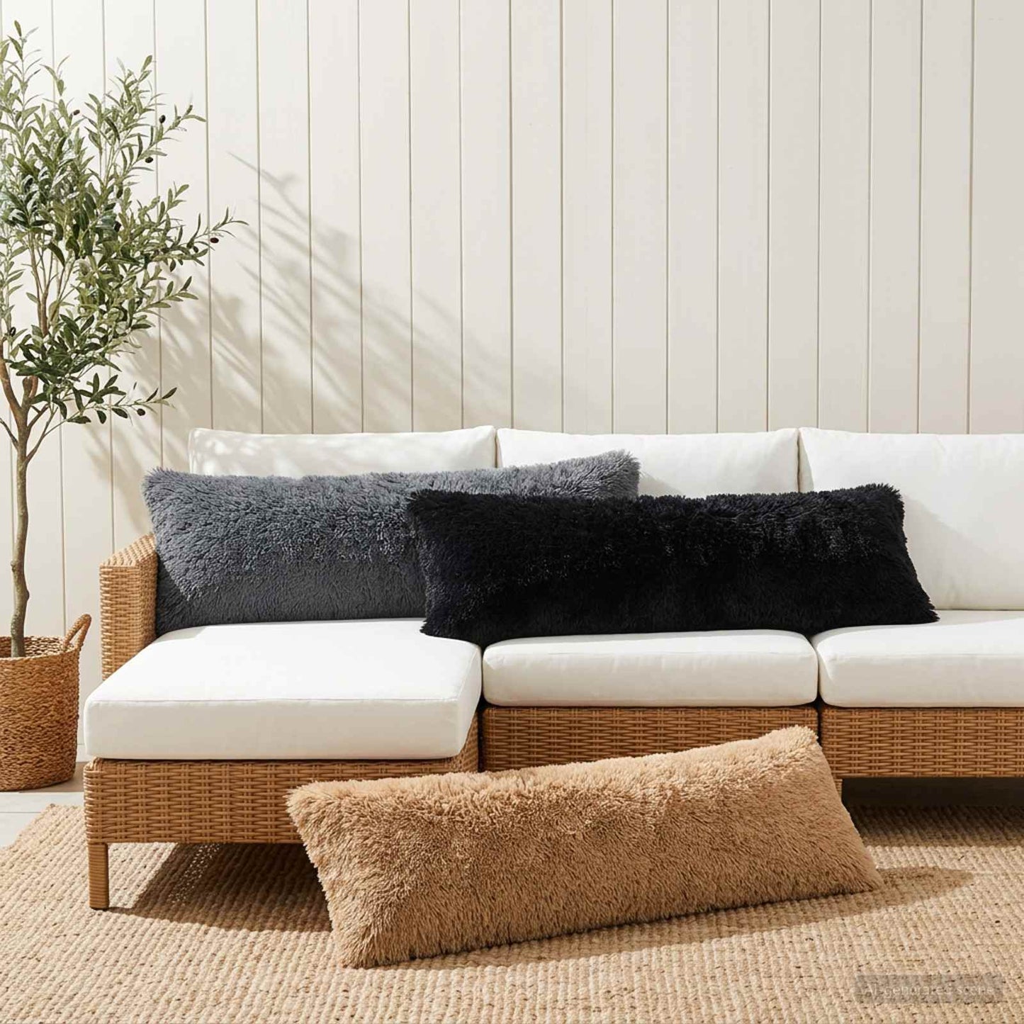 Pudebetræk 2 pcs HEERLEN Gråbrun 40 x 145 cm PV Fleece