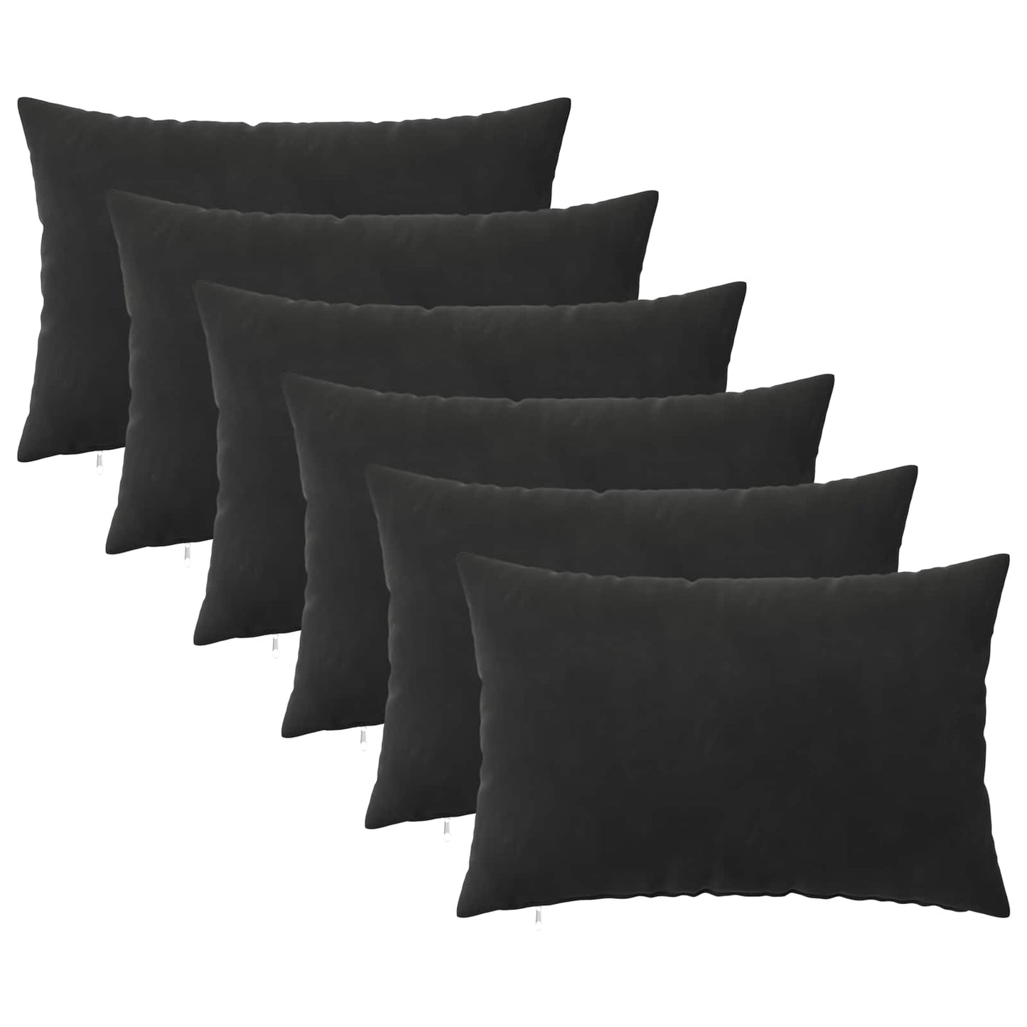 Pudebetræk 6 pcs HEERLEN Sort 40 x 60 cm Fløjl